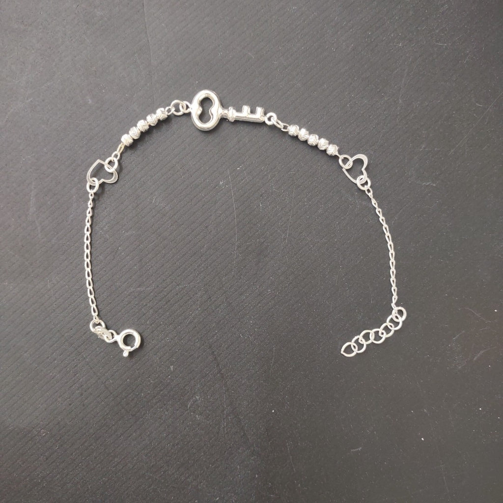 PULSERA TEJIDO LLAVE PLATA .925 18 CM 2.3 GR (NUEVO)
