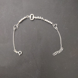 PULSERA TEJIDO LLAVE PLATA .925 18 CM 2.3 GR (NUEVO)