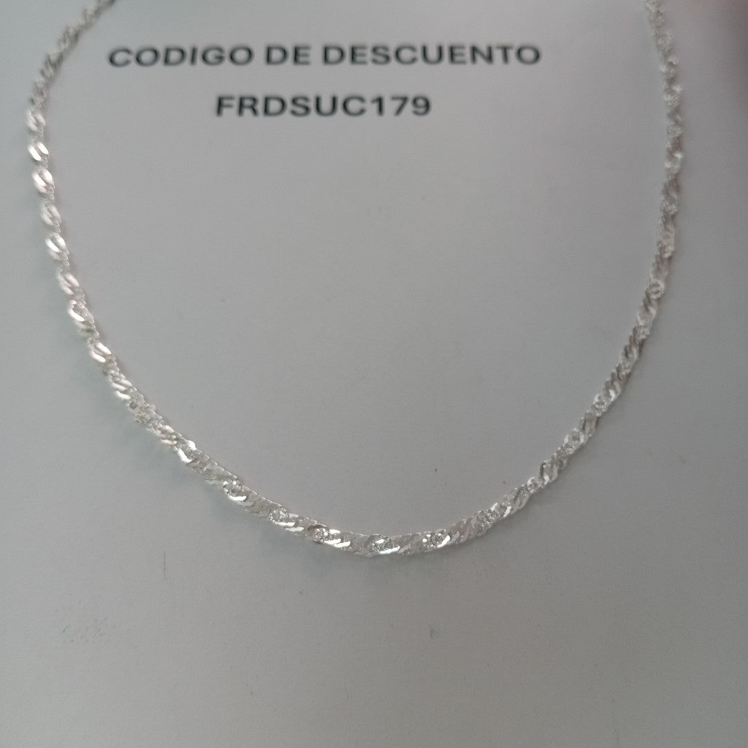 CADENA TEJIDO MEDIO TORZAL PLATA .925 55 CM 5.8 GR (NUEVO)