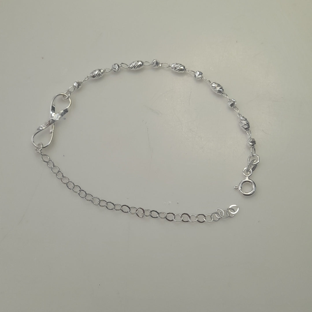 PULSERA TEJIDO INFINITO PLATA .925 18 CM 2.2 GR (NUEVO)