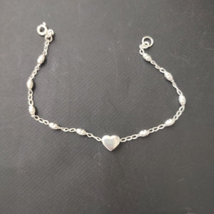 PULSERA TEJIDO CORAZON PLATA .925 18 CM 3.3 GR (NUEVO)