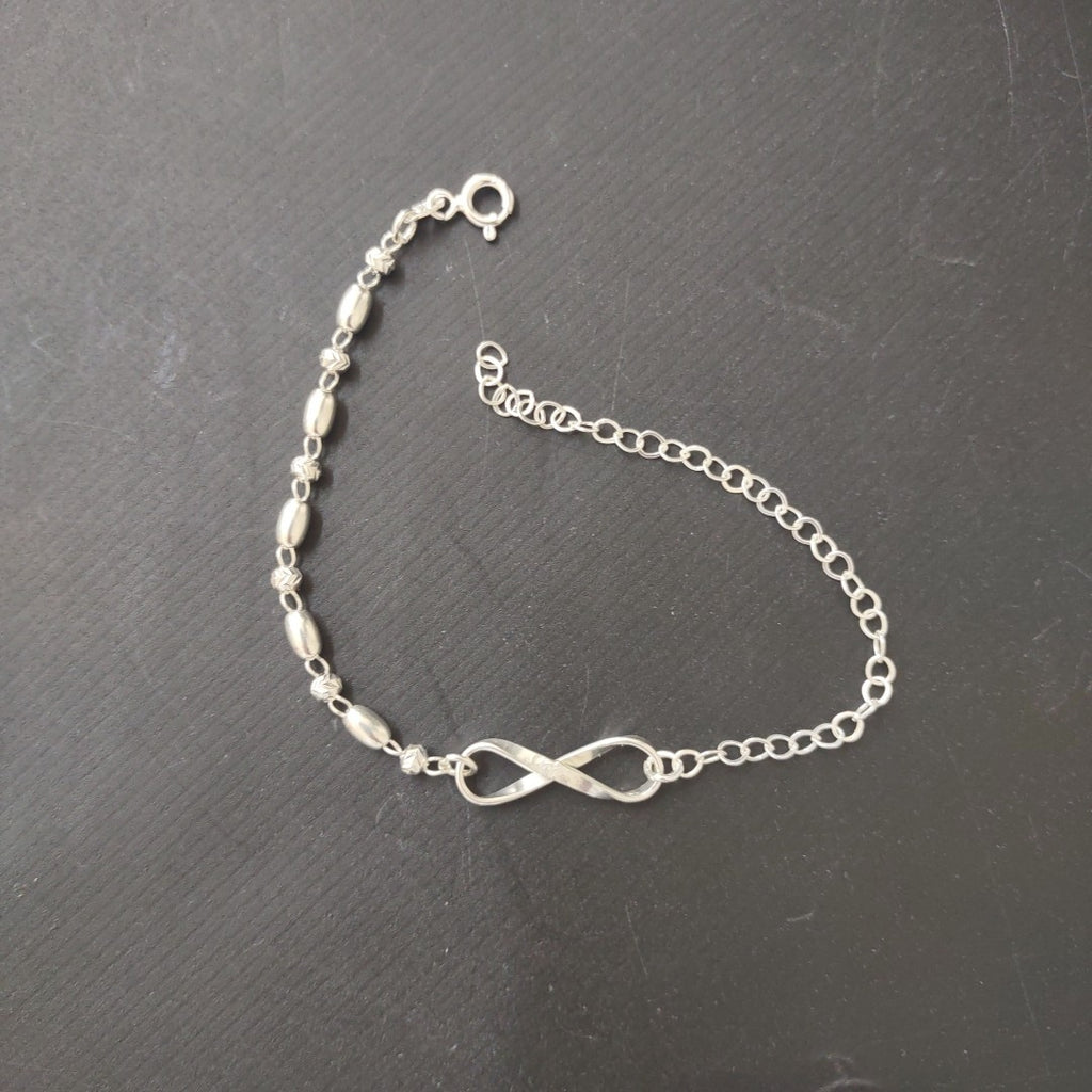 PULSERA TEJIDO INFINITO PLATA .925 18 CM 2.4 GR (NUEVO)