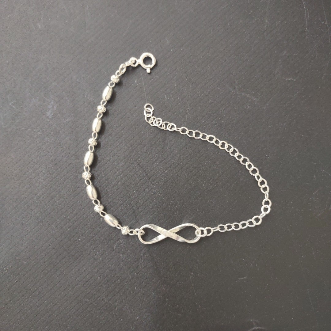 PULSERA TEJIDO INFINITO PLATA .925 18 CM 2.4 GR (NUEVO)