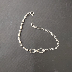 PULSERA TEJIDO INFINITO PLATA .925 18 CM 2.4 GR (NUEVO)