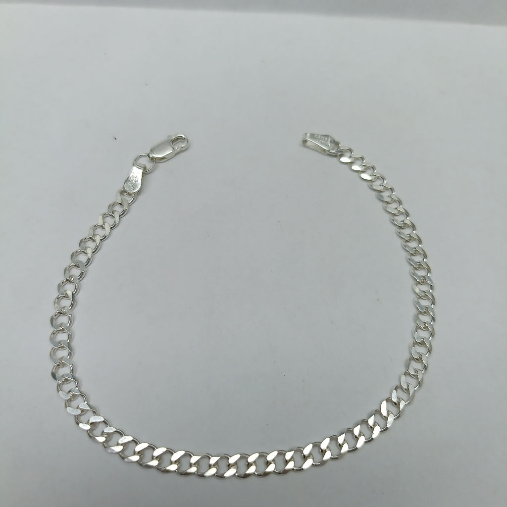 PULSERA TEJIDO BARBADA PLATA .925 21 CM 4.5 GR (NUEVO)
