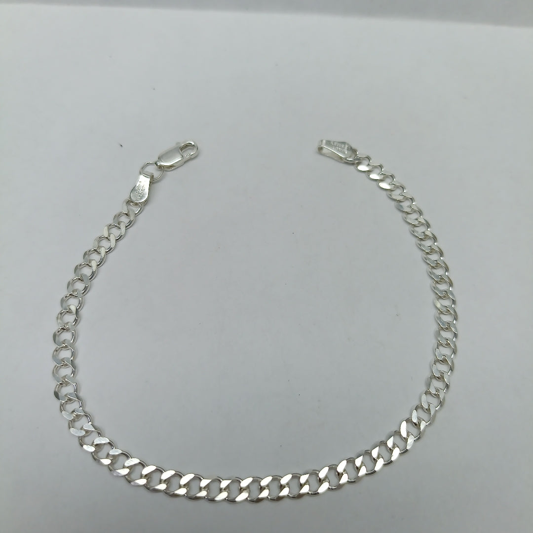 PULSERA TEJIDO BARBADA PLATA .925 21 CM 4.5 GR (NUEVO)
