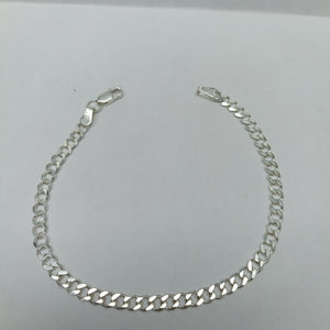 PULSERA TEJIDO BARBADA PLATA .925 21 CM 4.5 GR (NUEVO)