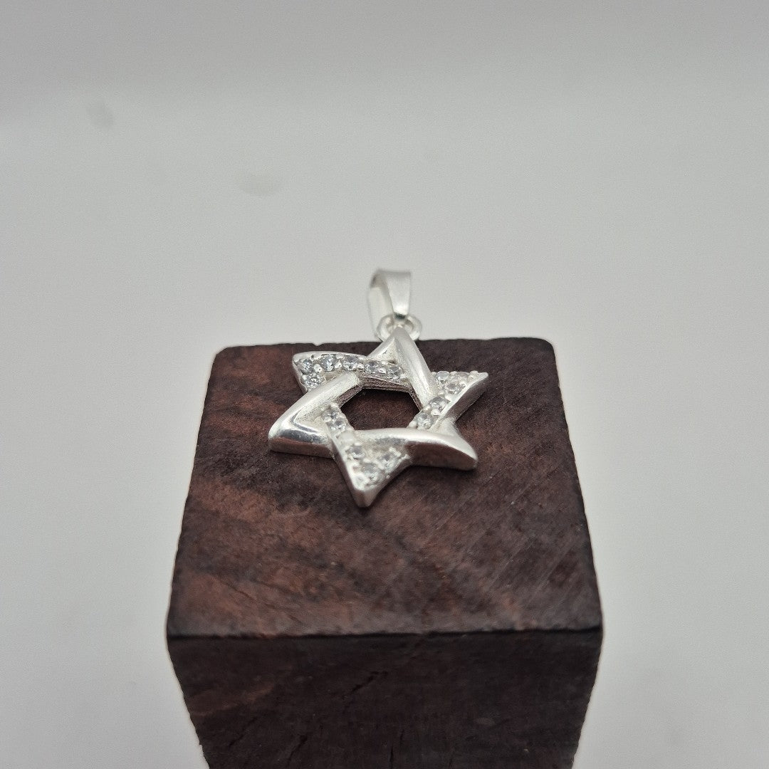 DIJE ESTRELLA DE DAVID C/CIRCONIAS PLATA .925 2.6 GR (NUEVO)