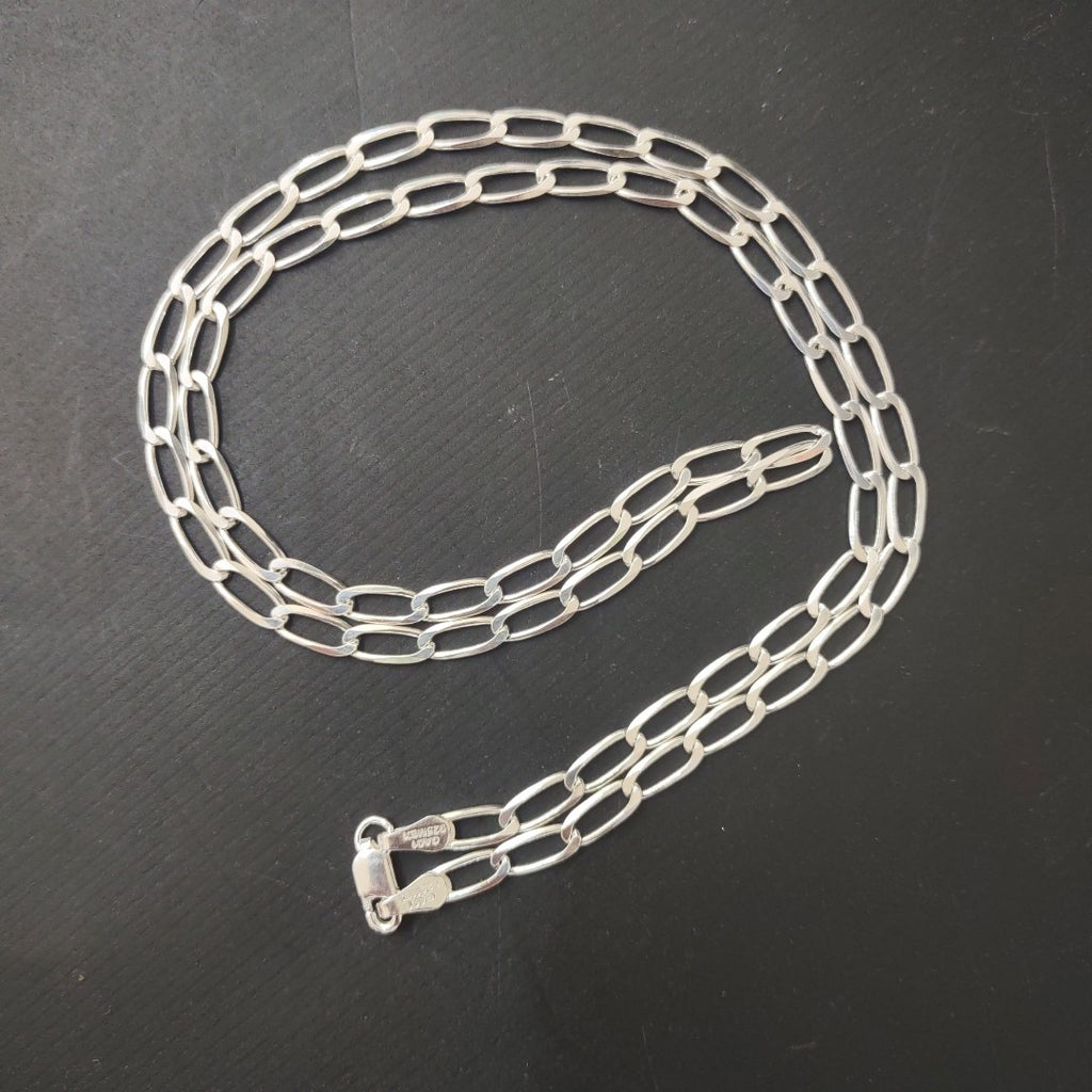 CADENA TEJIDO ESLABONES PLATA .925 55 CM 10.5 GR (NUEVO)