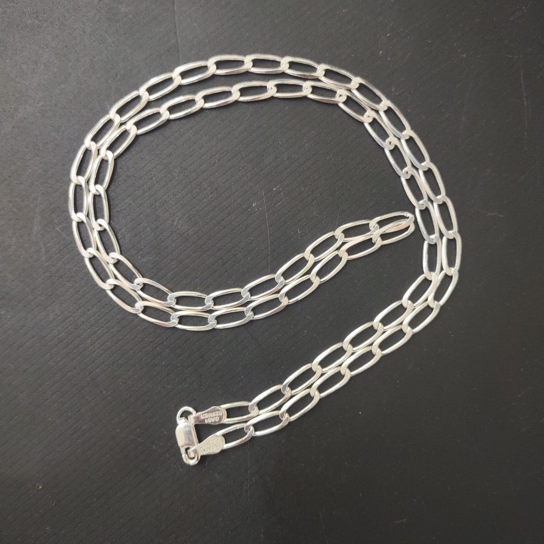 CADENA TEJIDO ESLABONES PLATA .925 55 CM 10.5 GR (NUEVO)