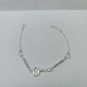PULSERA TEJIDO LLAVE PLATA .925 18 CM 2.4 GR (NUEVO)