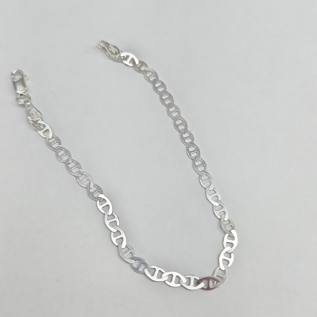 PULSERA TEJIDO GUCHI PLATA .925 18 CM 2.7 GR (NUEVO)