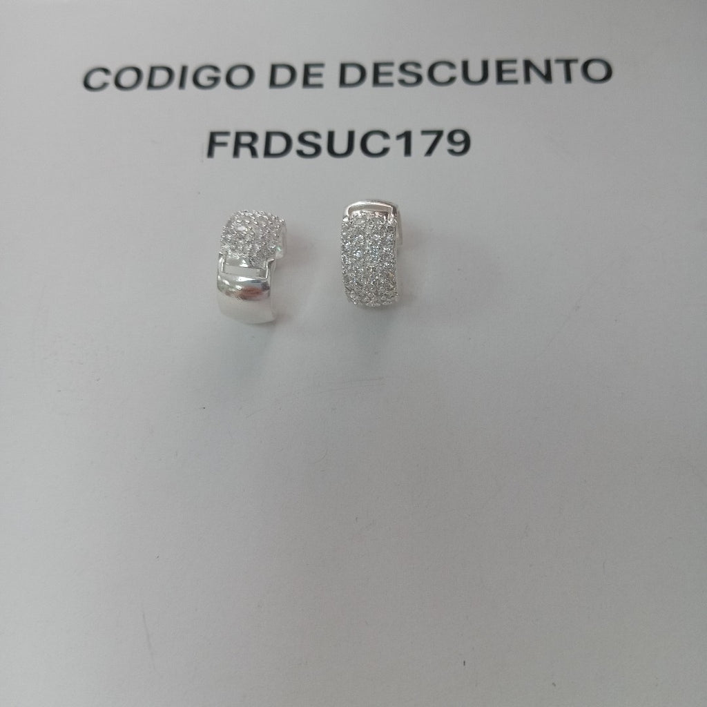 HUGGIES C/CIRCONIAS PLATA .925 5.5 GR (NUEVO)