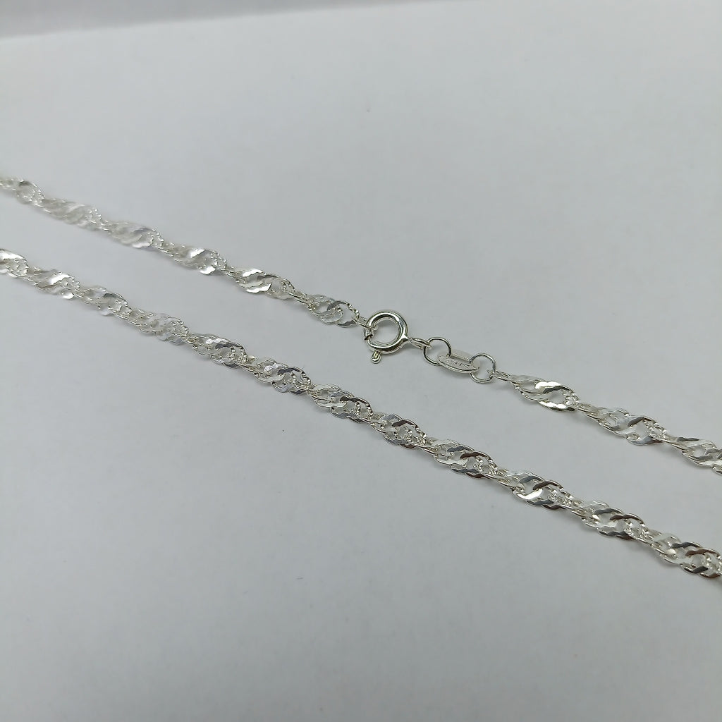 CADENA TEJIDO MEDIO TORZAL PLATA .925 55 CM 5.6 GR (NUEVO)