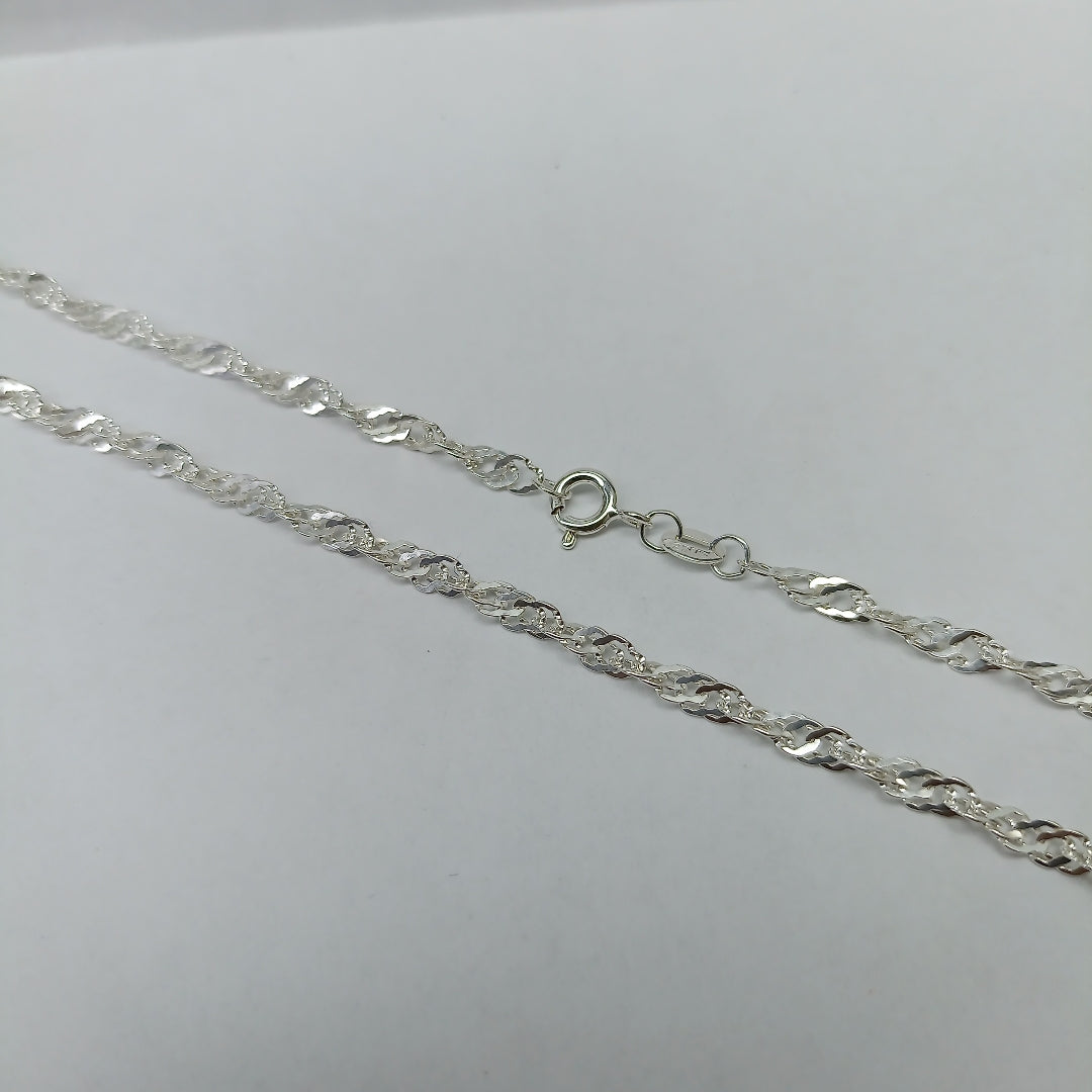 CADENA TEJIDO MEDIO TORZAL PLATA .925 55 CM 5.6 GR (NUEVO)