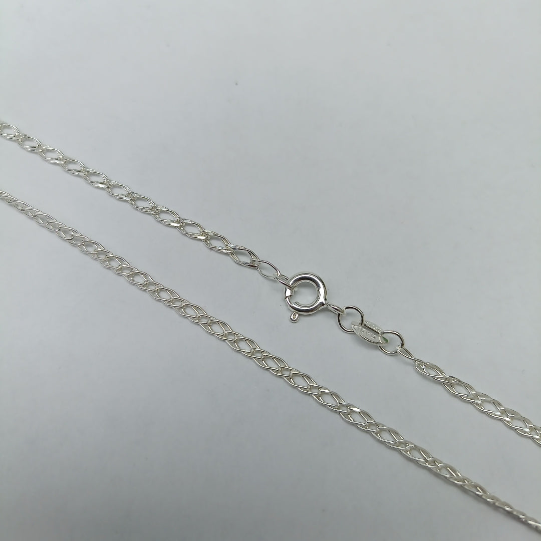 CADENA TEJIDO ESLABONES PLATA .925 50 CM 3.4 GR (NUEVO)