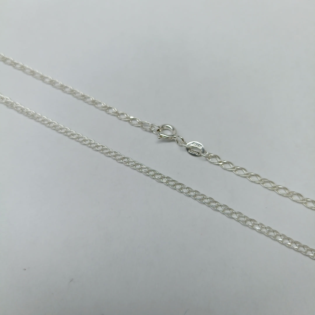 CADENA TEJIDO ESLABONES PLATA .925 50 CM 3.5 GR (NUEVO)