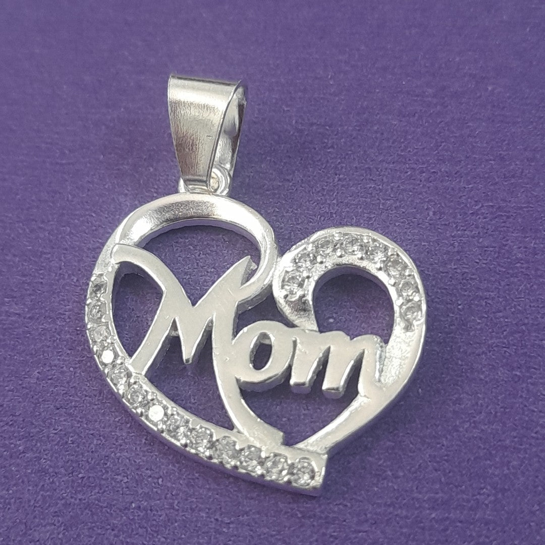 DIJE CORAZON C/CIRCONIAS PLATA .925 3.3 GR (NUEVO)