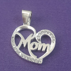 DIJE CORAZON C/CIRCONIAS PLATA .925 3.3 GR (NUEVO)