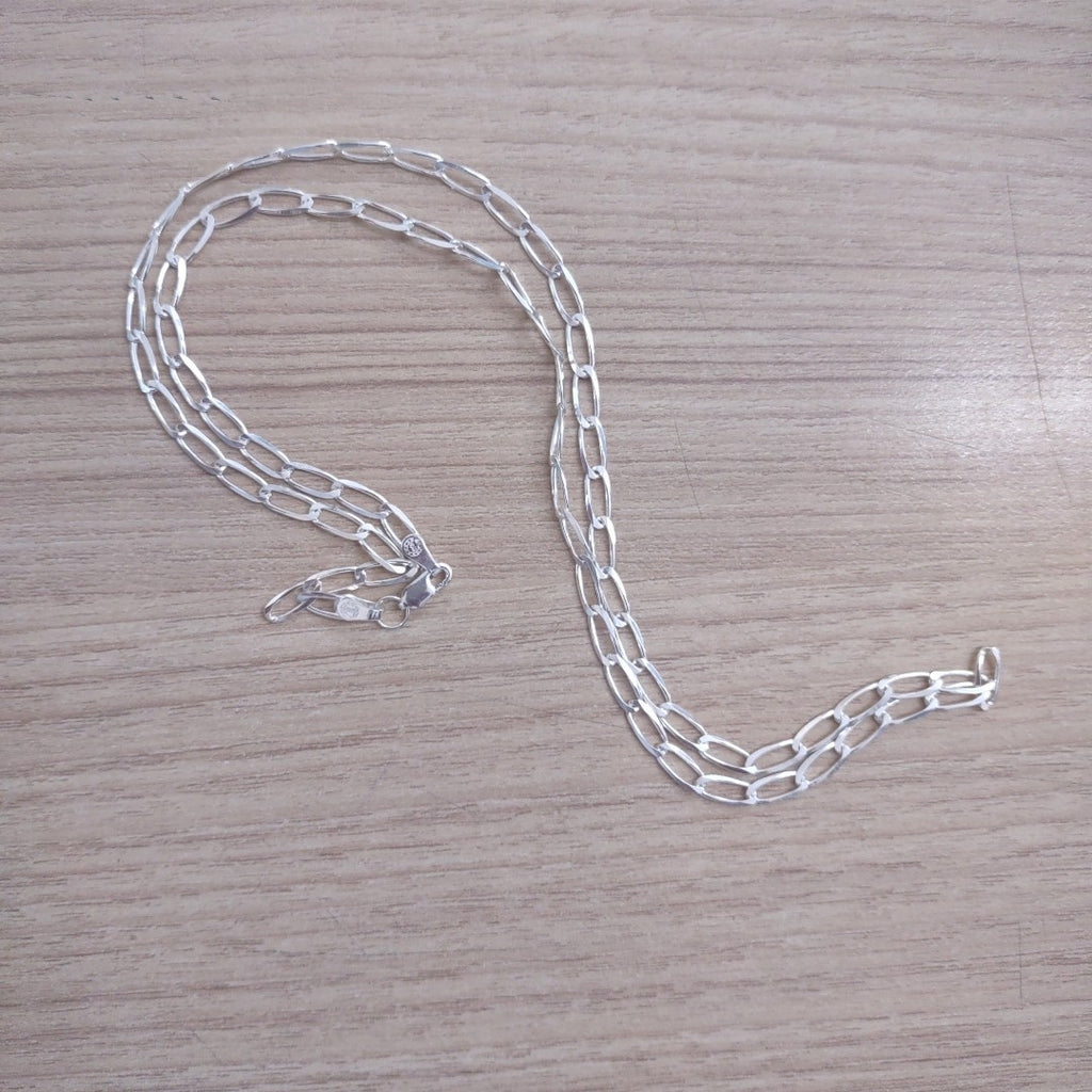 CADENA TEJIDO ESLABONES PLATA .925 60 CM 10.7 GR (NUEVO)