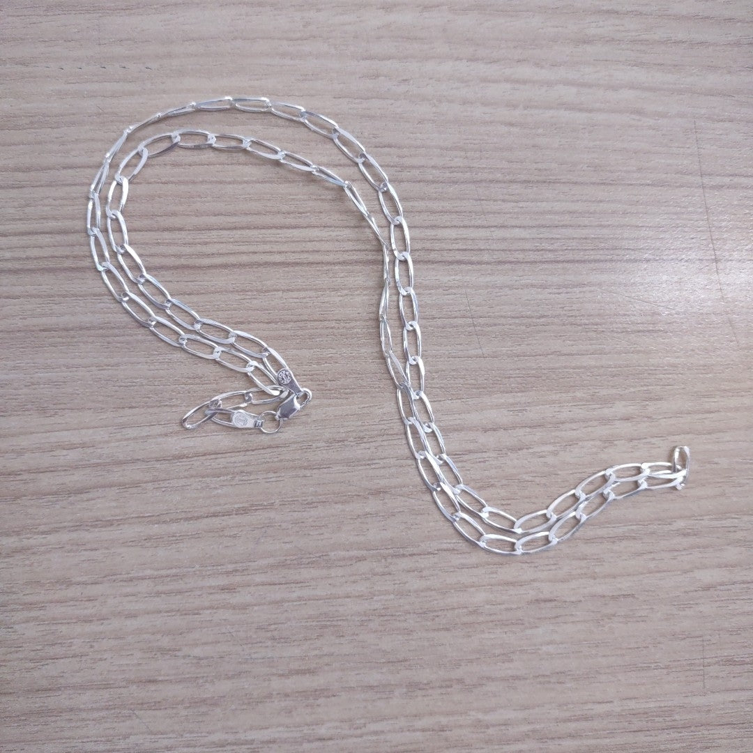 CADENA TEJIDO ESLABONES PLATA .925 60 CM 10.7 GR (NUEVO)