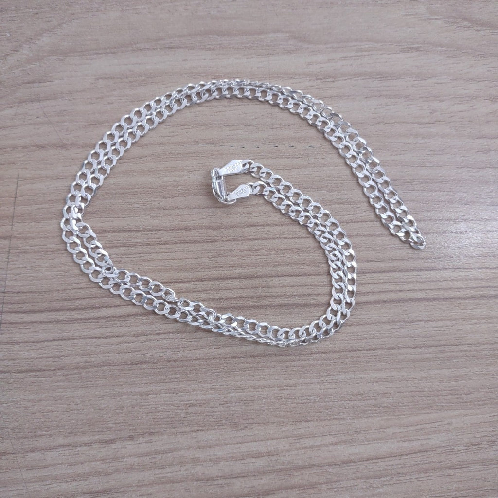 CADENA TEJIDO BARBADO PLATA .925 60 CM 13 GR (NUEVO)