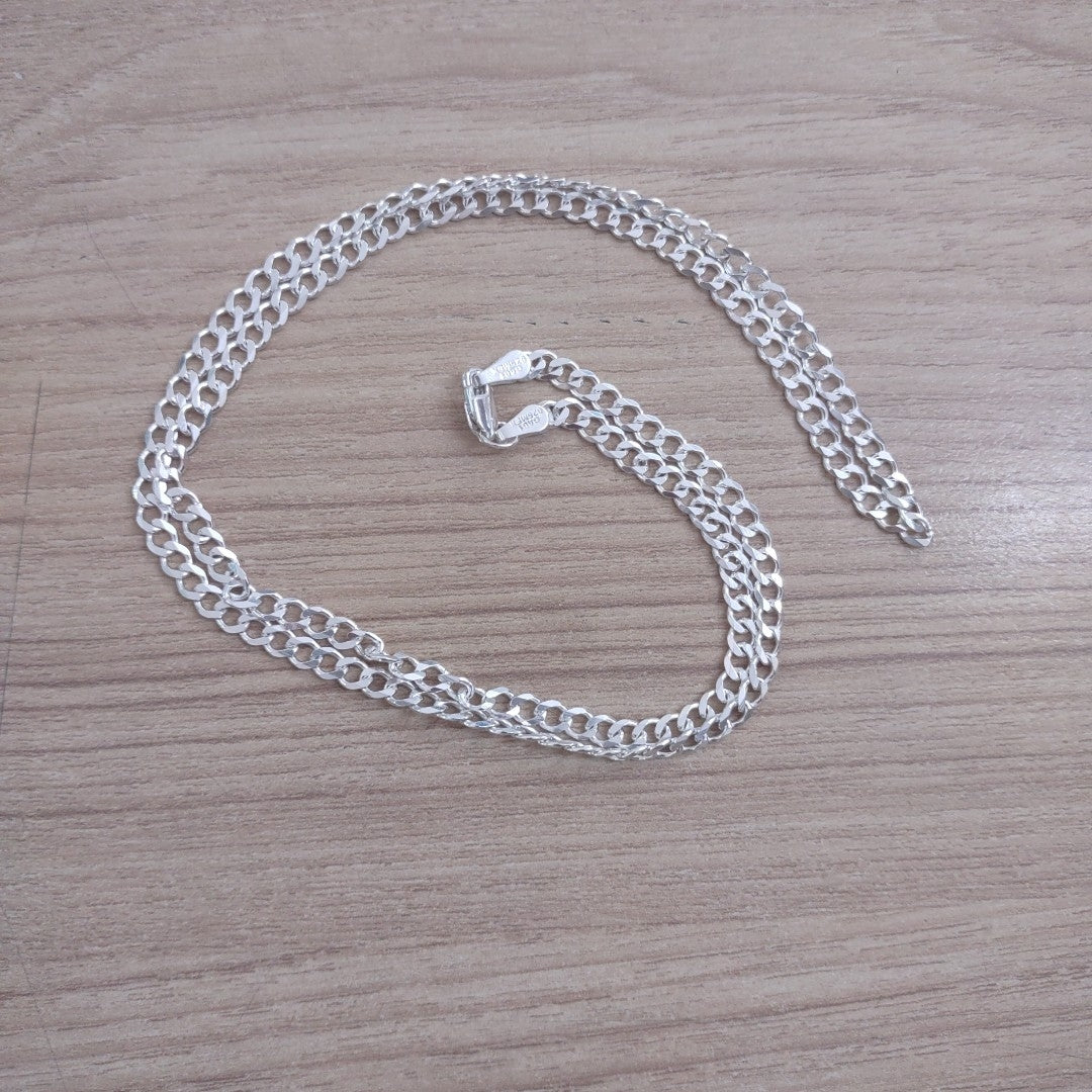 CADENA TEJIDO BARBADO PLATA .925 60 CM 13 GR (NUEVO)