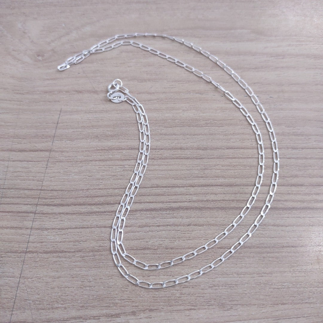 CADENA TEJIDO ESLABONES PLATA .925 55 CM 2.9 GR (NUEVO)