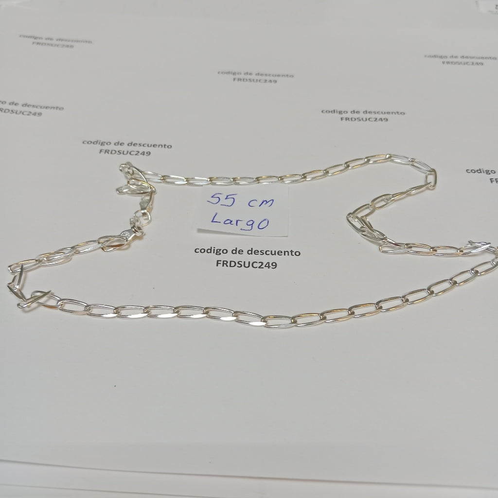 CADENA TEJIDO ESLABONES PLATA .925 55 CM 9.9 GR (NUEVO)