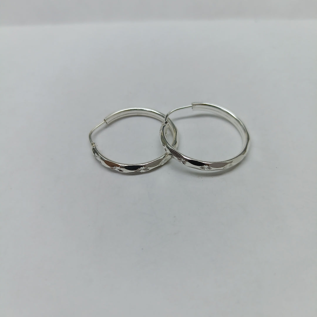 PAR ARRACADAS FACETADA PLATA .925 2.2 GR (NUEVO)