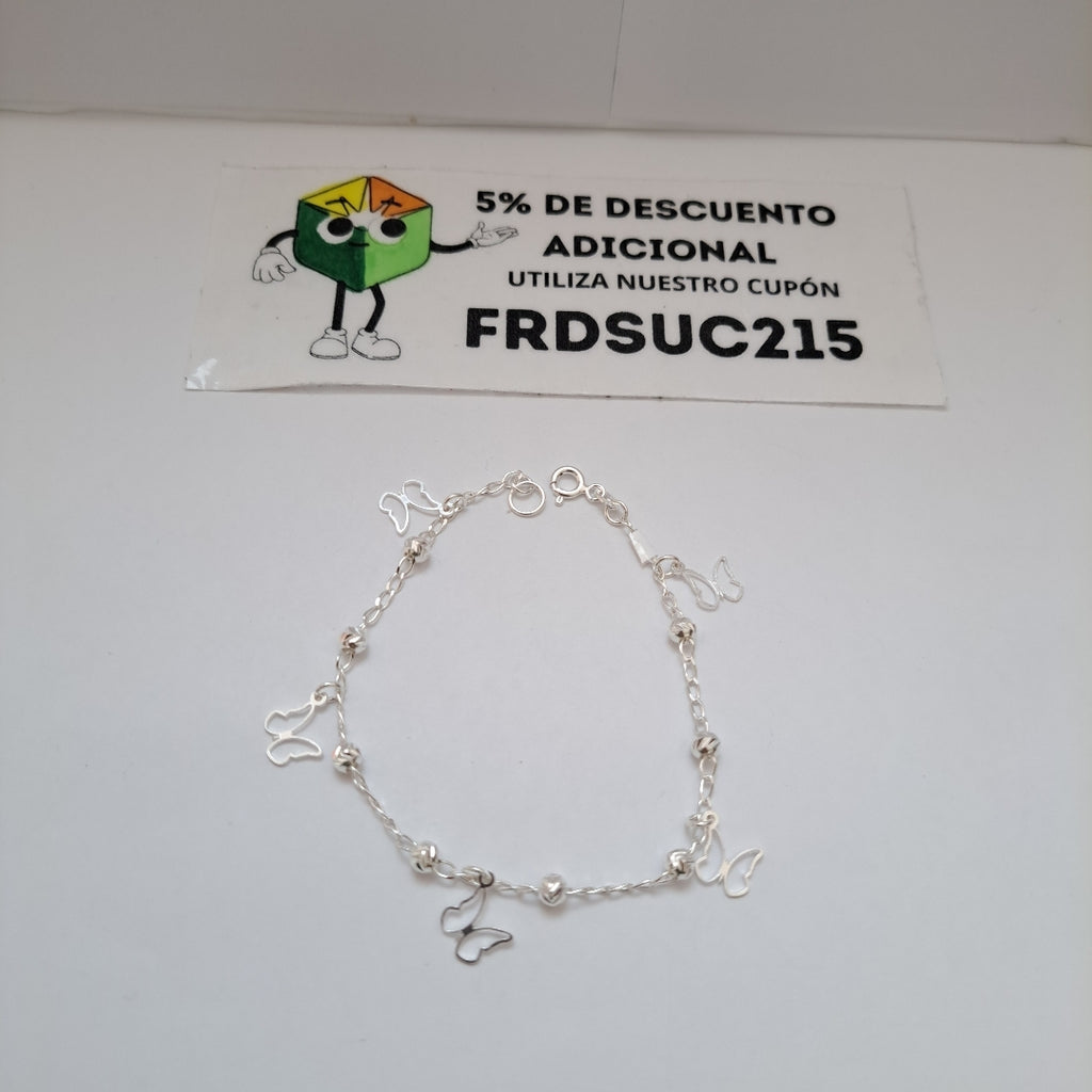 PULSERA TEJIDO ESPECIAL PLATA .925 18 CM 2.8 GR (NUEVO)