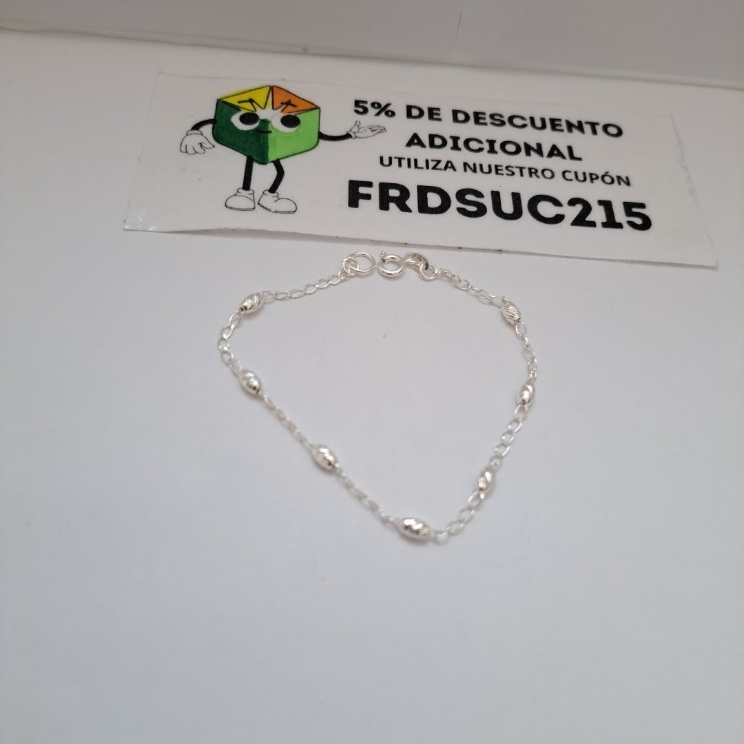 PULSERA TEJIDO TEJIDO ESPECIAL PLATA .925 18 CM 1.6 GR (NUEVO)