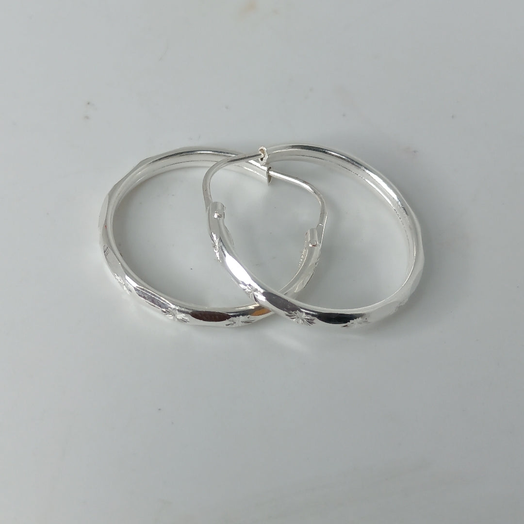 PAR ARRACADAS FACETADA PLATA .925 2.1 GR (NUEVO)