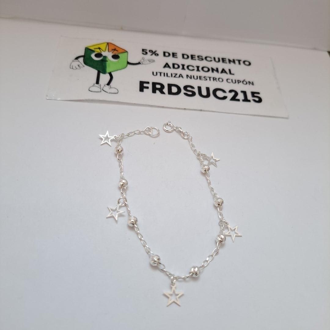 PULSERA TEJIDO ESPECIAL PLATA .925 18 CM 2.7 GR (NUEVO)