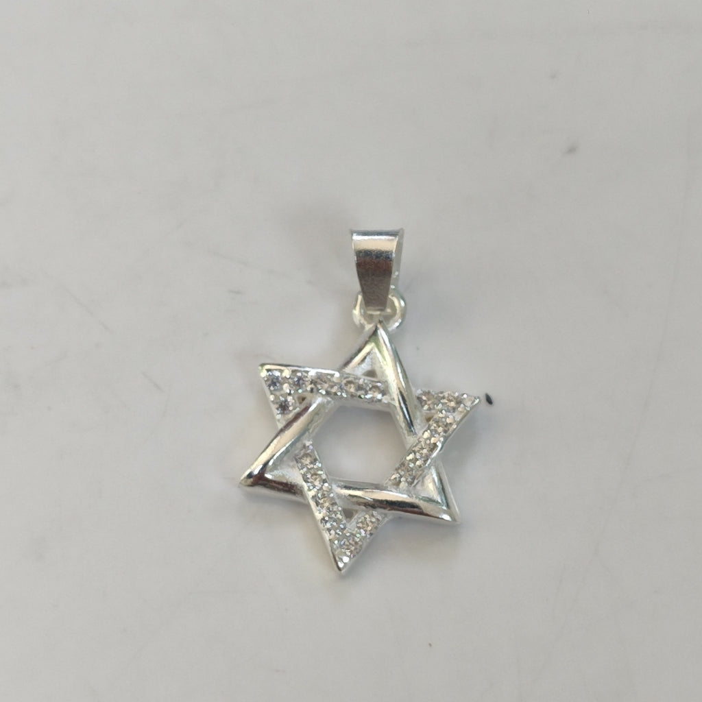 DIJE ESTRELLA DE DAVID C/CIRCONIAS PLATA .925 2.6 GR (NUEVO)