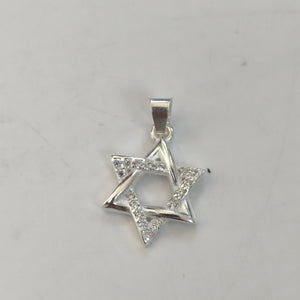 DIJE ESTRELLA DE DAVID C/CIRCONIAS PLATA .925 2.6 GR (NUEVO)