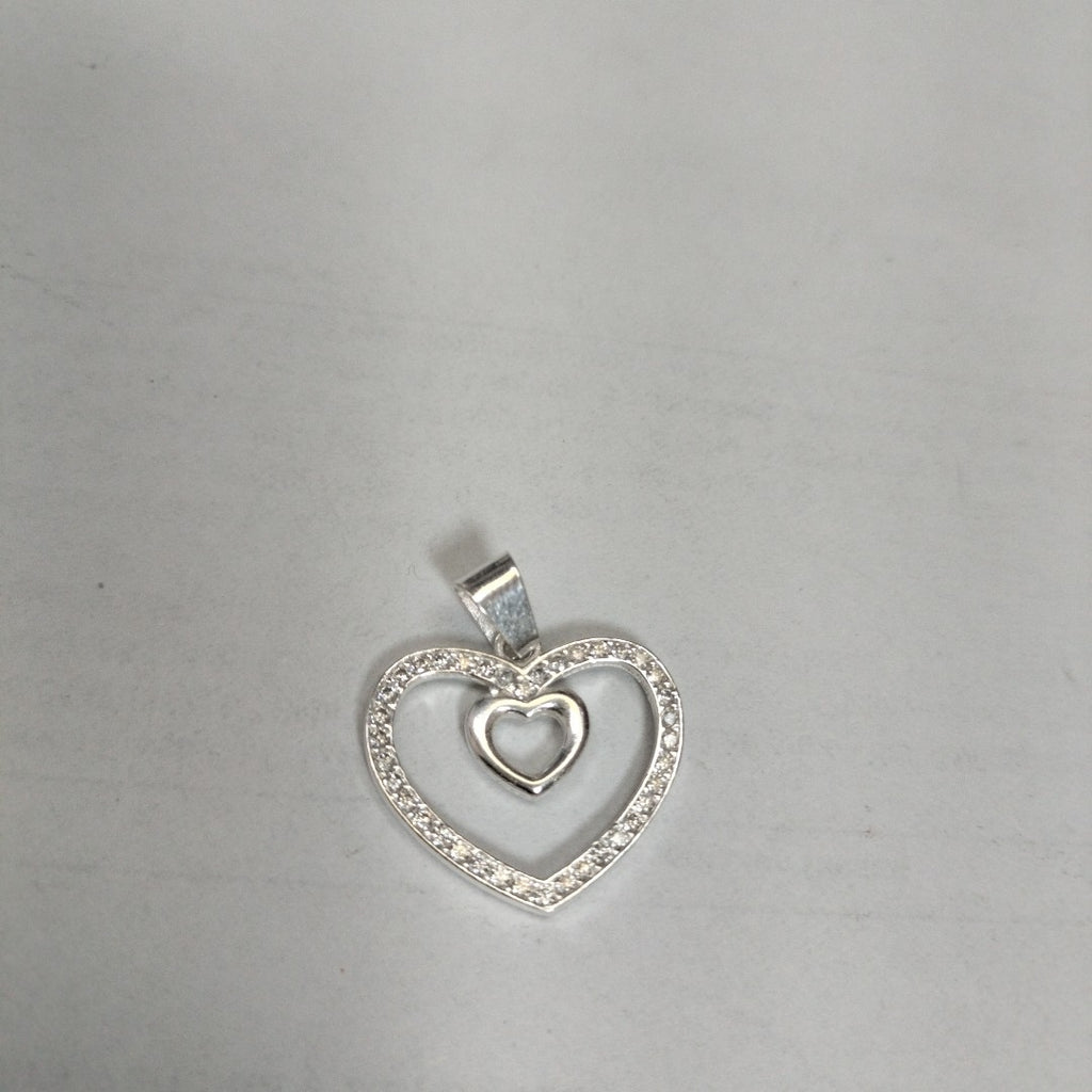 DIJE CORAZON C/CIRCONIAS PLATA .925 2.7 GR (NUEVO)