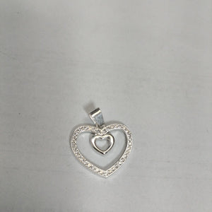 DIJE CORAZON C/CIRCONIAS PLATA .925 2.7 GR (NUEVO)