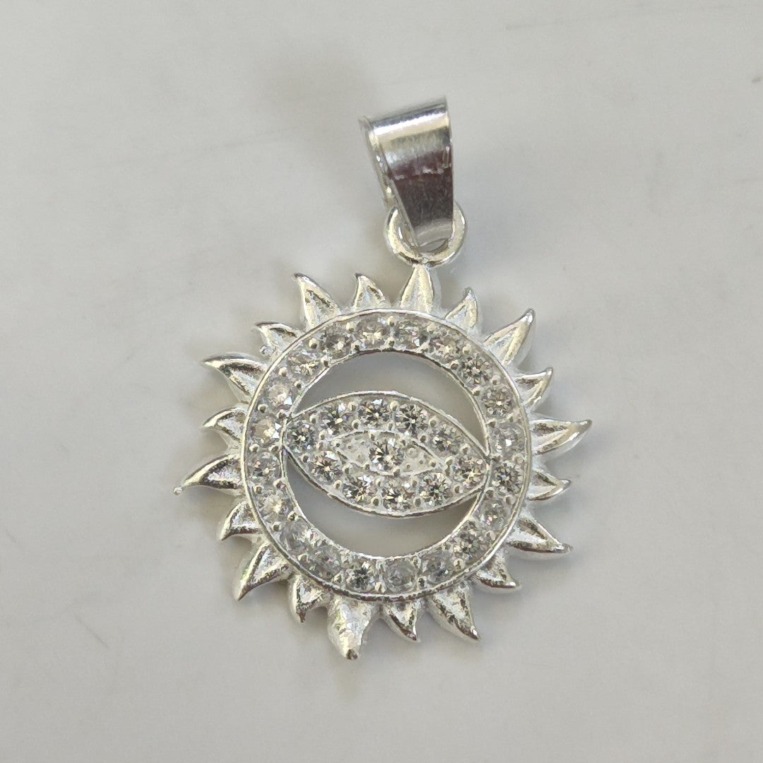 DIJE OJO MAGICO CON CIRCONIAS PLATA .925 2 GR (NUEVO)