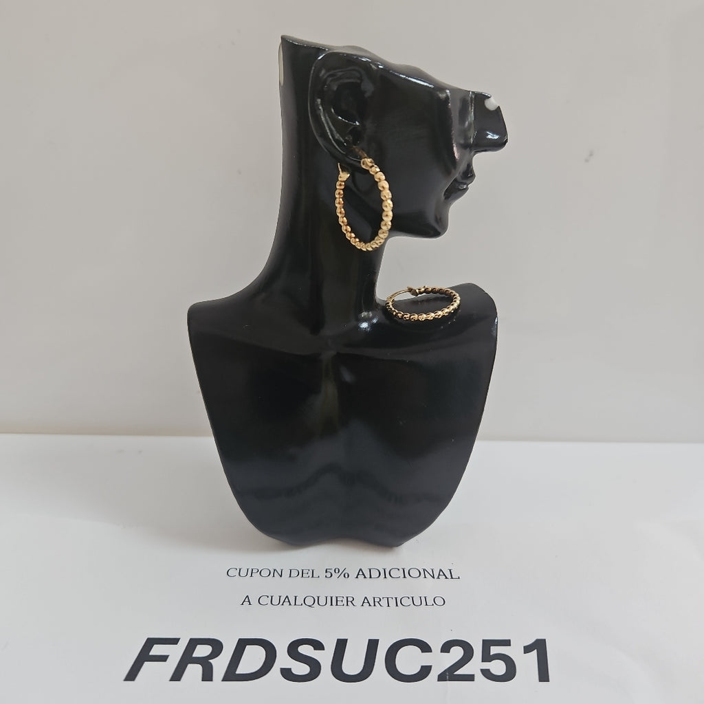 ARRACADAS PAR ORO 14 K 1.8 GRMS (SEMINUEVO)