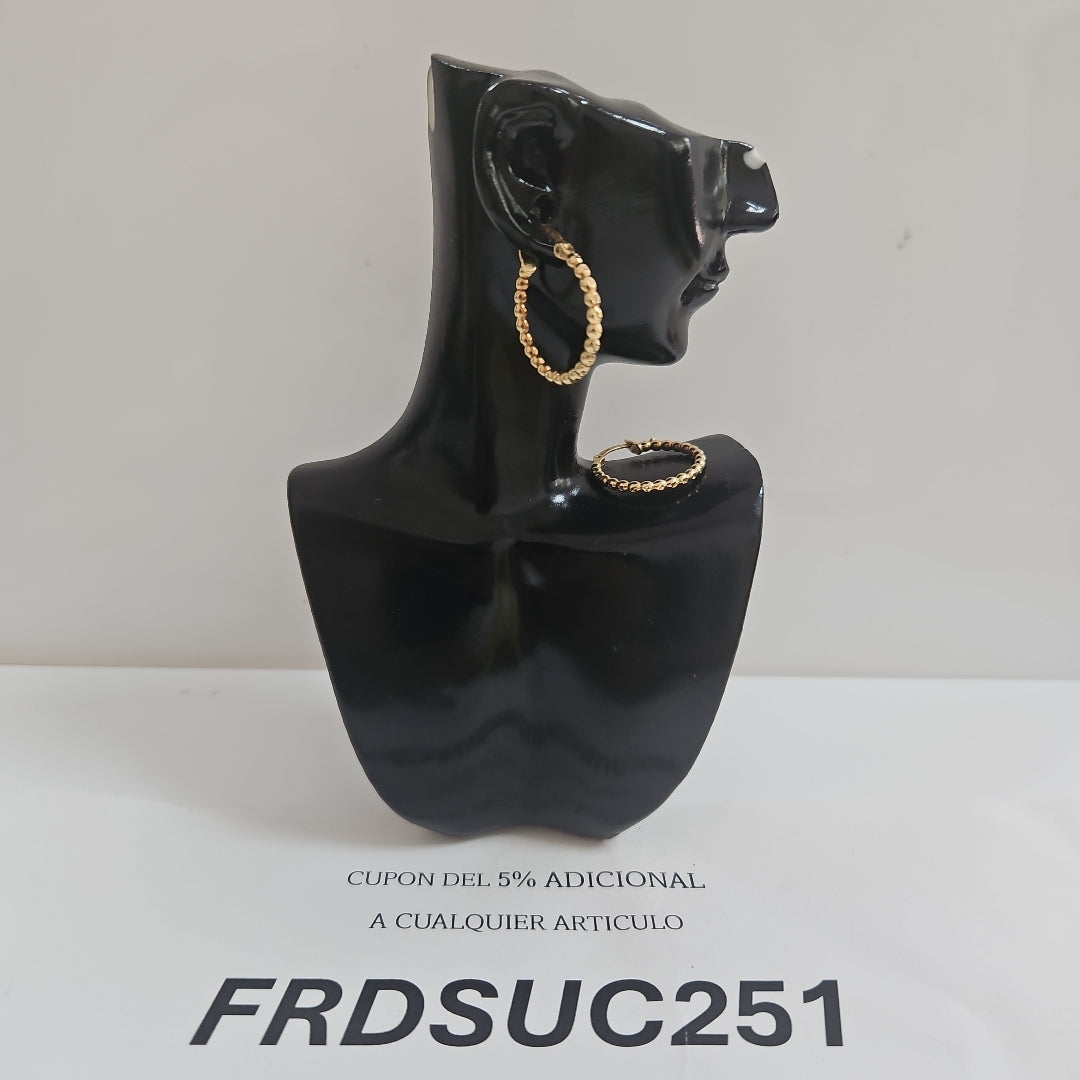 ARRACADAS PAR ORO 14 K 1.8 GRMS (SEMINUEVO)