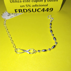 PULSERA TEJIDO INFINITO PLATA .925 18 CM 2.4 GR (NUEVO)