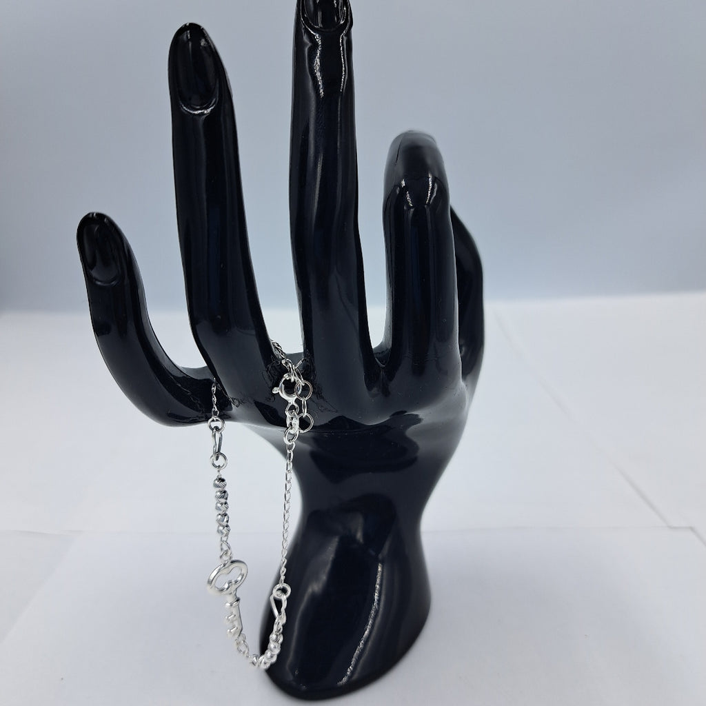 PULSERA TEJIDO LLAVE PLATA .925 18 CM 2.3 GR (NUEVO)