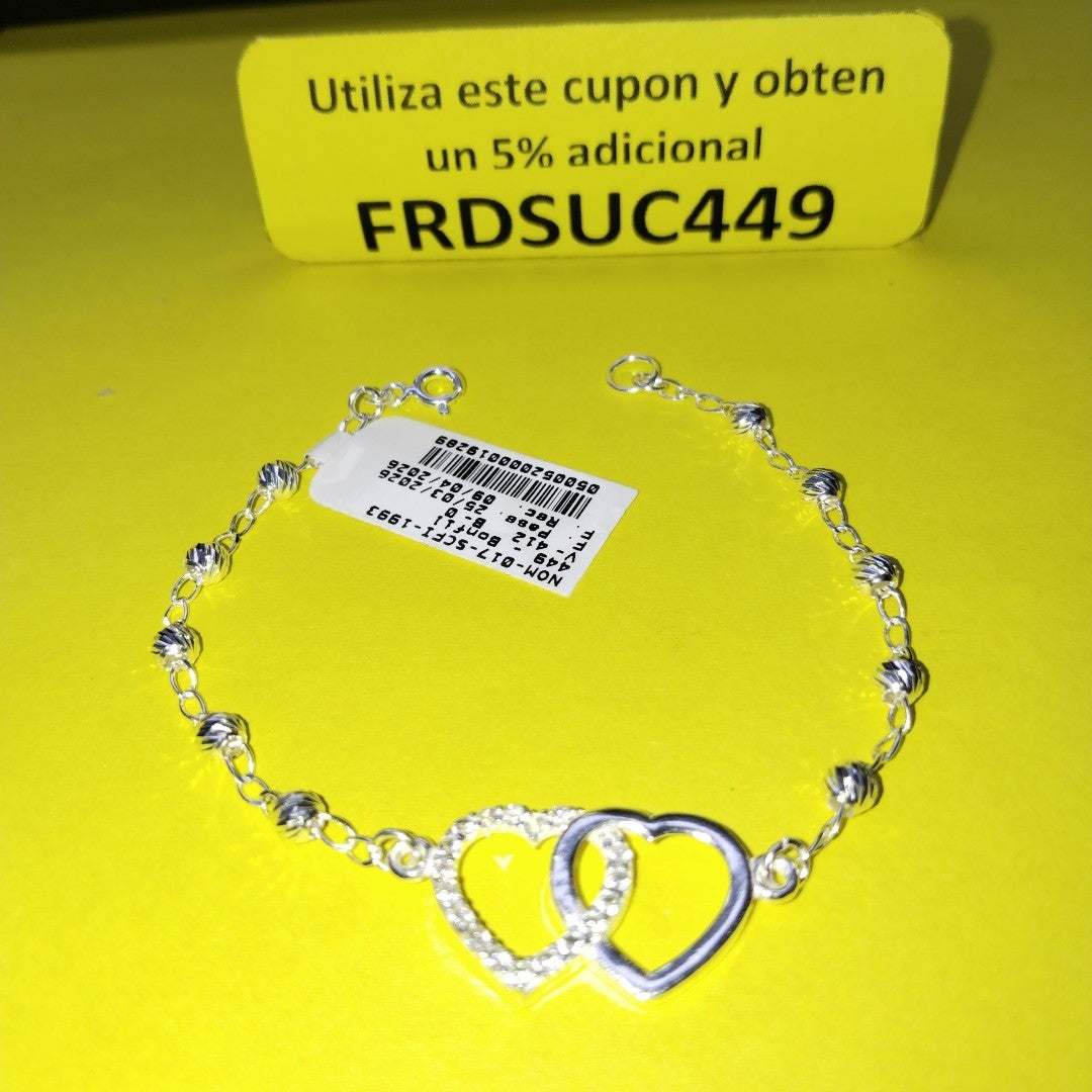 PULSERA TEJIDO TEJIDO ESPECIAL PLATA .925 18 CM 4.1 GR (NUEVO)
