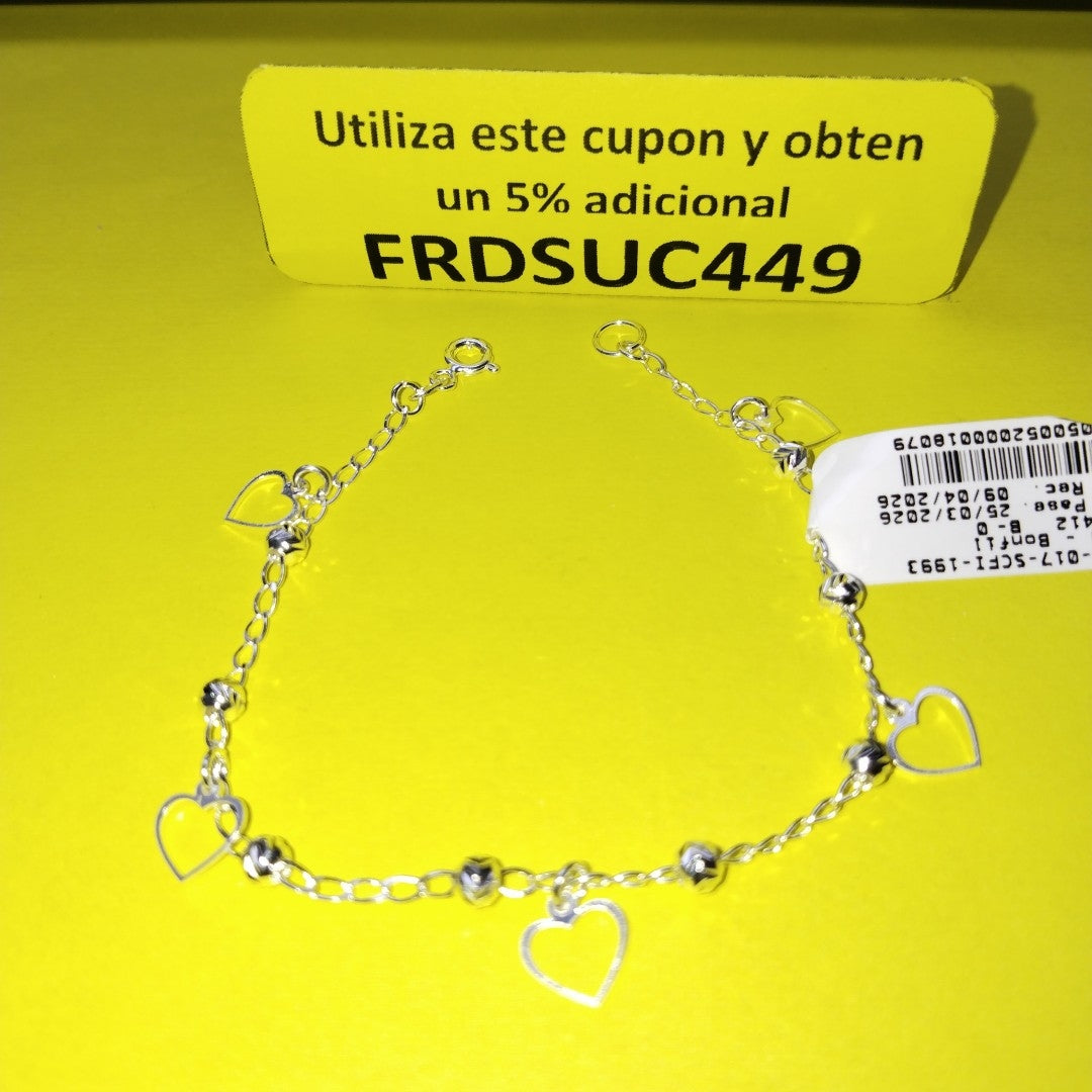 PULSERA TEJIDO ESPECIAL PLATA .925 18 CM 2.7 GR (NUEVO)