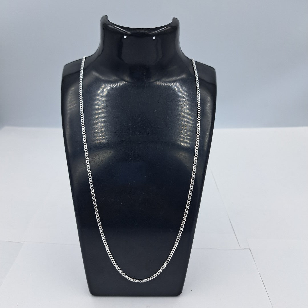 CADENA TEJIDO BARBADO PLATA .925 60 CM 5.5 GR (NUEVO)