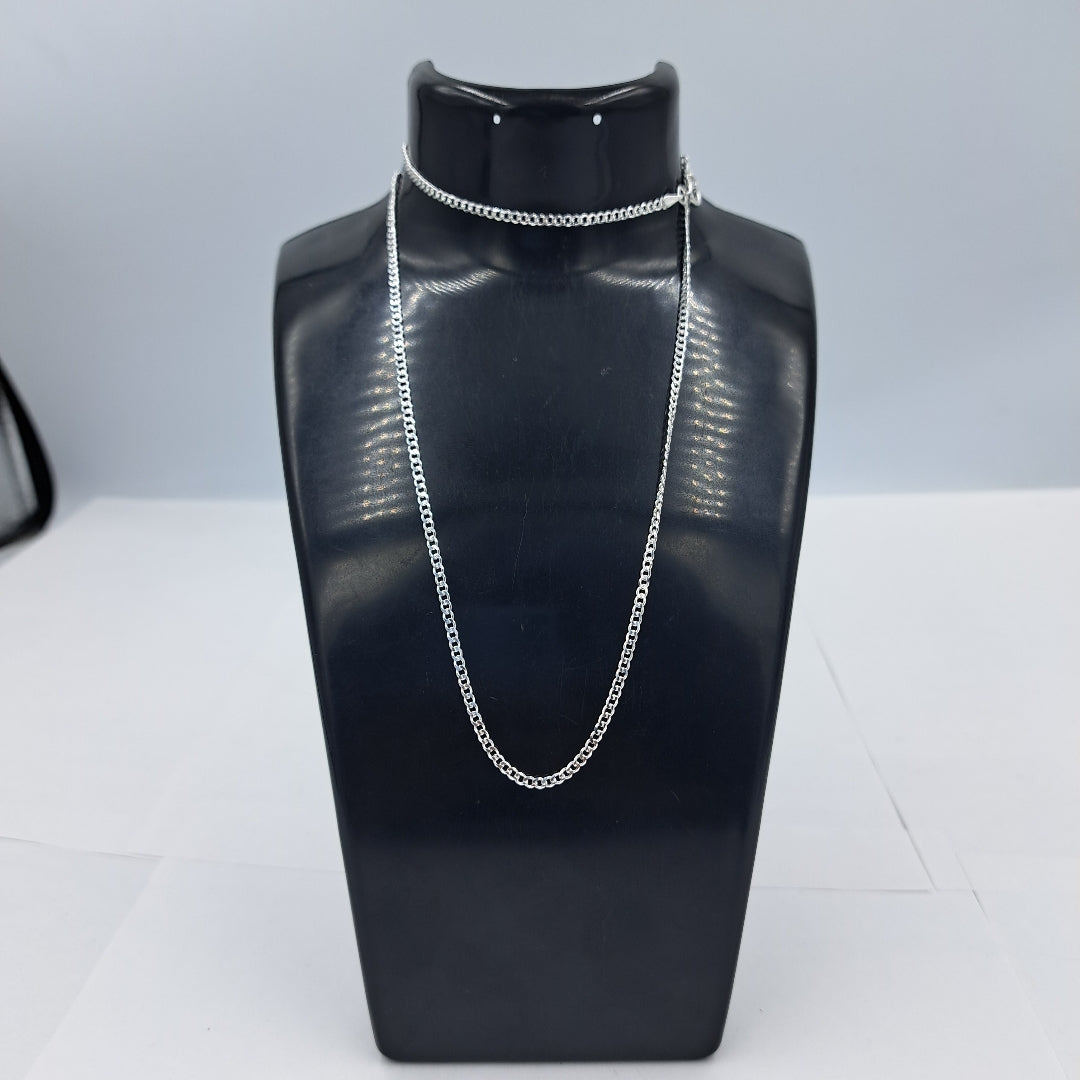 CADENA TEJIDO BARBADO PLATA .925 55 CM 5.4 GR (NUEVO)