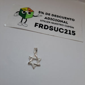 DIJE ESTRELLA DE DAVID C/CIRCONIAS PLATA .925 2.7 GR (NUEVO)