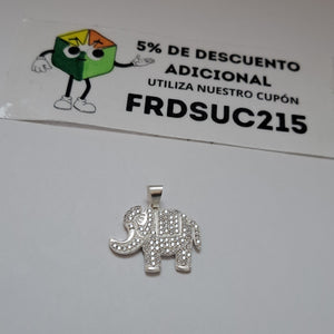 DIJE ELEFANTE C/CIRCONIAS PLATA .925 5 GR (NUEVO)