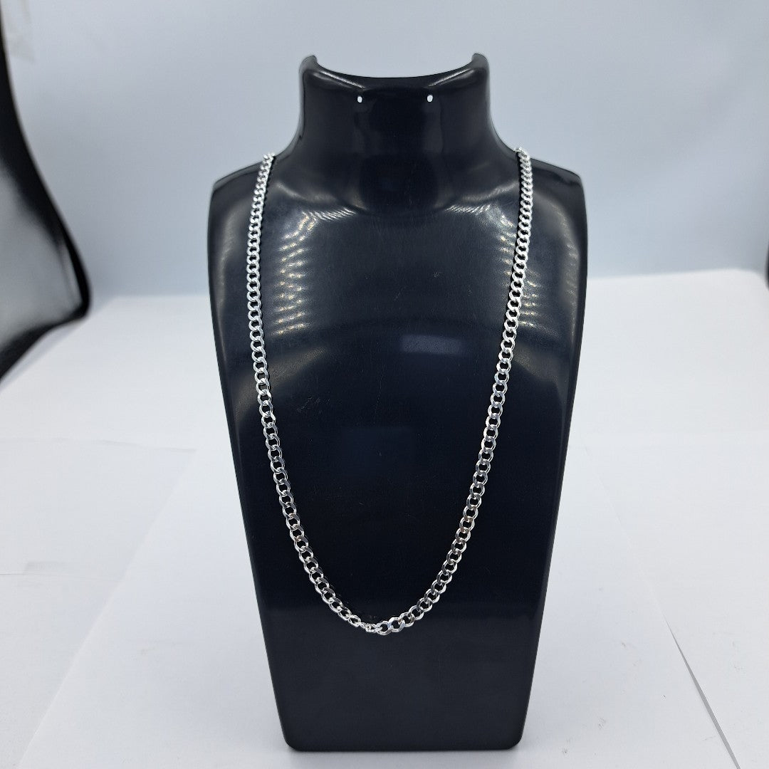 CADENA TEJIDO BARBADO PLATA .925 55 CM 12.4 GR (NUEVO)